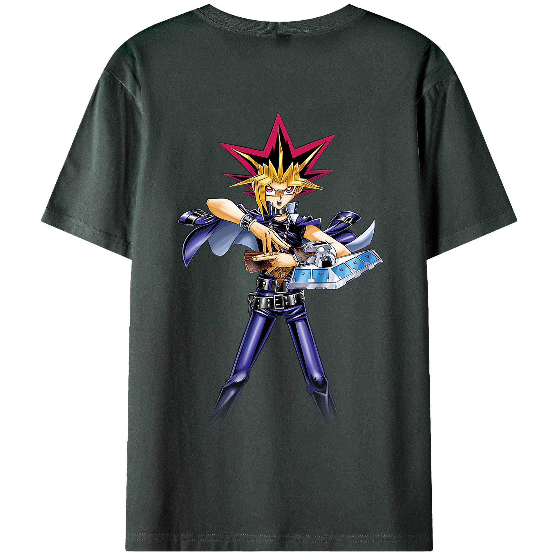 （画像用） 遊☆戯☆王 Yu-Gi-Oh! 綿100％ メンズ半袖Tシャツ（バックプリント） 通気性